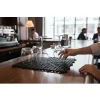 Egymáshoz illeszthető csepegtetőrács, 30x30x2 cm, fekete, PVC