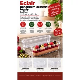   Eclair pohárkrém-desszert tégely fedővel, 120 ml – 100 db
