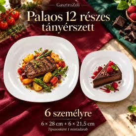   Palaos 12 részes főételes–desszertes tányérszett – 6 személyre