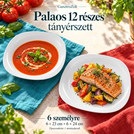 Palaos 12 részes leveses–főételes tányérszett – 6 személyre
