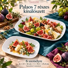   Palaos 7 részes kínálószett – sültestál és 6 téglalap tányér
