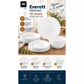   Everett 19 részes étkészlet – edzett opál üveg, 6 személyes