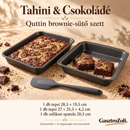 Tahini & Csokoládé Quttin brownie-sütő szett