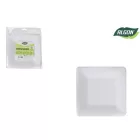 Eldobható papírtányér szögletes fehér 18 cm 12 db / csomag