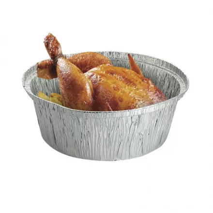 Eldobható alumínium grilltálca kerek 18,5x5 cm 2 db / csomag