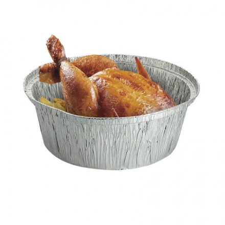 Eldobható alumínium grilltálca kerek 18,5x5 cm 2 db / csomag