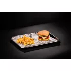 Szervírozó tálca - burger tálca 39x27x2 cm rozsdamentes - Német minőség