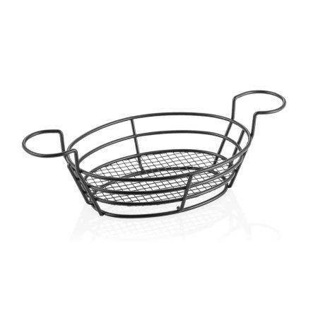 BBQ Csirkeszárny kosár fém fekete porszórt 37,5x20x7,5 cm - Német minőség
