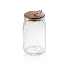 Rusztikus üvegtégely fa tetővel – ajándékcsomagoláshoz - 1500 ml-es