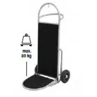 Londiner molnárkocsi 61x70x120 cm szálcsiszolt inox fekete szőnyeggel