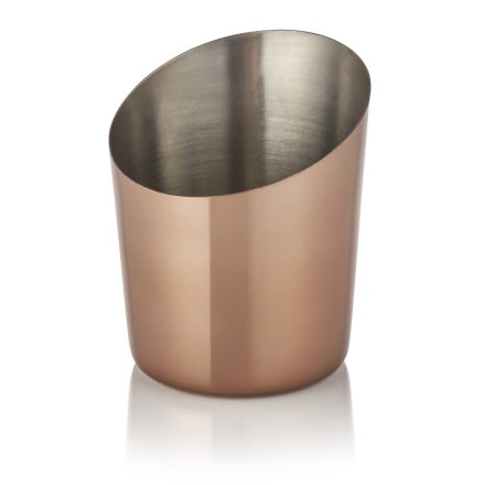 Snack kínáló pohárka 9 cm átmérőjű aranybarna színű PVD bevonat sima felületű - Német minőség