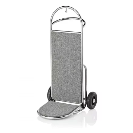 Londiner molnárkocsi 61x70x120 cm ezüst fényű inox szürke szőnyeggel