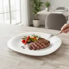 Palaos 28 cm-es szögletes lapostányér - 6 db-os csomag, edzett üveg