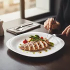 Palaos 24 cm-es szögletes lapostányér - 6 db-os csomag, edzett üveg