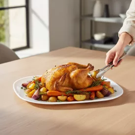 Palaos 35 cm-es szögletes sültestál - edzett üveg