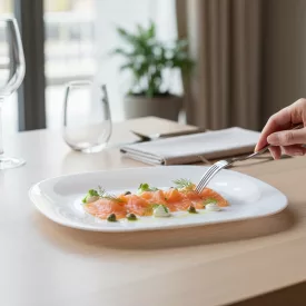 Palaos 23x16 cm-es szögletes tányér - edzett üveg