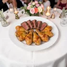 Temperált opál üveg ovális tálaló tál