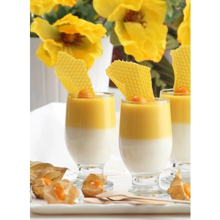 Rena juicos pohár 305 ml, modern üvegpohár frissítők és pohárkrémek tálalásához, 6 darabos szett