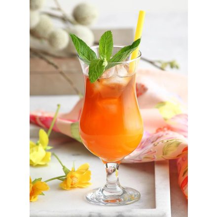 Fiesta koktélos pohár 460 ml, ívelt formájú üvegpohár mojitohoz, koktélhoz, desszerthez, 6 darabos szett