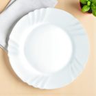 25 cm-es Ebro lapostányér, fehér opál üveg, GasztroZoli ajánlata