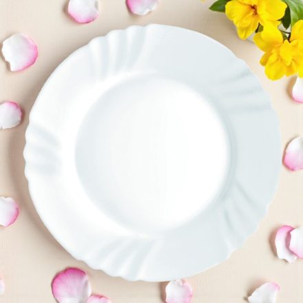 Ebro lapostányér 20 cm – klasszikus fehér opál üveg étkészlet eleme