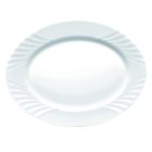Ebro ovális sültes tál 35×26,7 cm – Bormioli Rocco opál üveg, finoman díszített, elegáns tál húsételekhez és köretekhez