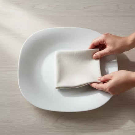 Bormioli Rocco PARMA fehér lapos tányér 27x27 cm – 6 darabos csomag, opál üveg tányér modern, szögletes formában
