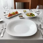 PARMA fehér lapos tányér 27x27 cm felülnézetből – letisztult, szögletes forma, olasz Bormioli Rocco minőség