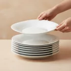 Bormioli Rocco PARMA fehér lapos tányér szett – 6 darab 27x27 cm-es opál üveg tányér, professzionális és otthoni használatra