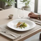 PARMA FEHÉR lapos tányér 27x27cm, opál üveg