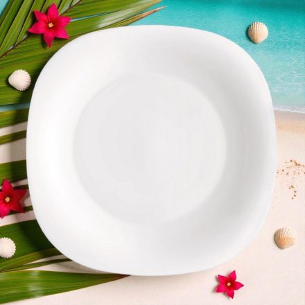 Bormioli Rocco PARMA fehér szögletes desszert tányér 20x20 cm – 6 darabos csomag, opál üveg, modern és letisztult formavilág