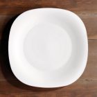 Bormioli Rocco PARMA fehér szögletes desszert tányér szett – 6 darab 20x20 cm-es opál üveg tányér, ideális cukrászdák és éttermek számára