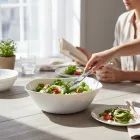 Parma fehér salátástál 24×24 cm, 2 liter – Bormioli Rocco opál üveg, strapabíró, modern tál salátákhoz és köretekhez