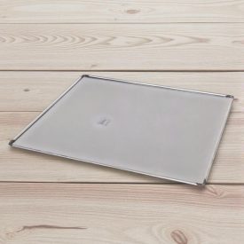 Alumínium sütőlap 41×37×0,5 cm – lapos kivitel, alacsony peremmel, gyors hővezetésű