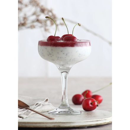 Misket pezsgős csésze 220 ml, klasszikus üvegpohár pohárkrémhez és koktélhoz, 6 db-os szett