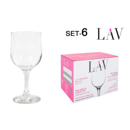 Nevacar vizes-boros pohár 320 ml, Lav üveg, 6 darabos szett, rozéhoz és fröccshöz ideális