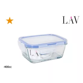 Lav üveg ételtároló 400 ml – csatos fedeles, hermetikusan záró üveg edény étel frissen tartásához