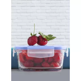   Lav üveg ételtároló-hútőtároló 400 ml-es edény hermetikusan záró csatos fedővel