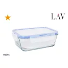 Lav üveg ételtároló 800 ml – csatos fedeles, hermetikusan záró tárolóedény nagyobb adag ételekhez