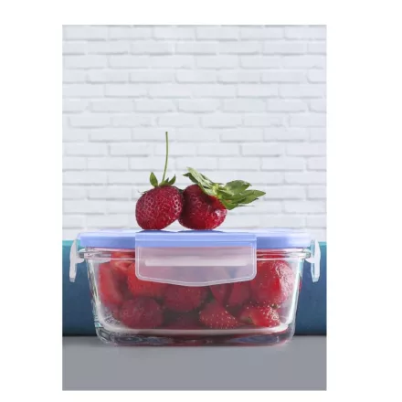 LAV üveg ételtároló 1,9 l csatos fedővel