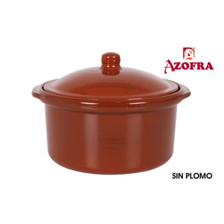 Azofra Cocote 25 cm – spanyol kerámia főzőedény, mázas felülettel, első használat előtt vízbe áztatandó