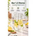 Bar 1,3 literes üveg kancsó – olasz dizájnú, vastag falú üvegkancsó vízhez, üdítőhöz, limonádéhoz