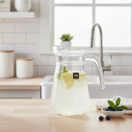 Bar 1,3 literes üveg kancsó – olasz dizájnú, vastag falú üvegkancsó vízhez, üdítőhöz, limonádéhoz