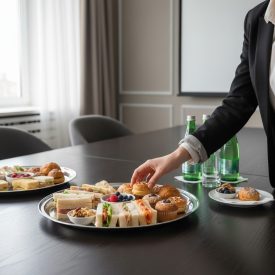 35 cm-es kerek inox tálca 2 cm-es peremmel – rozsdamentes acél szervírozó tálca elegáns tálaláshoz