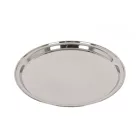 35 cm-es kerek inox tálca 2 cm-es peremmel – rozsdamentes acél szervírozó tálca elegáns tálaláshoz