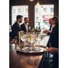 40 cm-es kerek inox tálca 2 cm magas