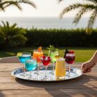 45 cm-es kerek inox tálca 2,4 cm-es peremmel – rozsdamentes szervírozó tálca elegáns tálaláshoz