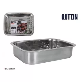 Sütőtepsi ráccsal 27,5x20 cm, inox rozsdamentes acélból – húsokhoz, zöldségekhez, pékárukhoz