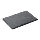 Fekete pala kínálótál 30×20 cm, csúszásgátló talppal, természetes bazalt kőből