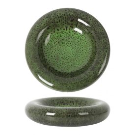 Cleopatra reaktív mázas fészekformájú tányér erdei mohazöld színben, 28 cm átmérővel